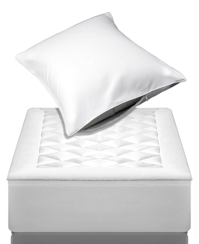 Shop Allied Home Pure Weave Allergen Barrier 2 Piece Mattress Pad And Pillow Protector Bundle, Twin In White