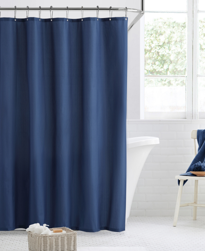 Shop Clorox Solid Fabric Shower Liner In Blue