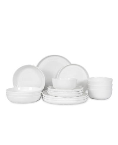 Table Twelve Natural White 16-pc Dinnerware Set, Service For 4 In White