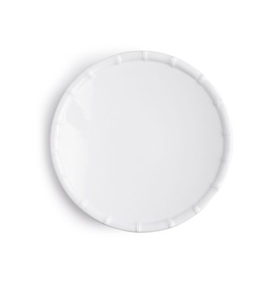 Q Squared Melamine Zen Bamboo 11" Dinner Plates, Set Of 4 In White