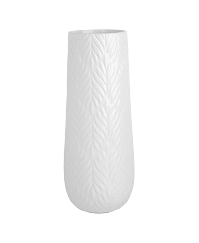Shop Home Essentials 12.5" Leaf Textured Vase In White