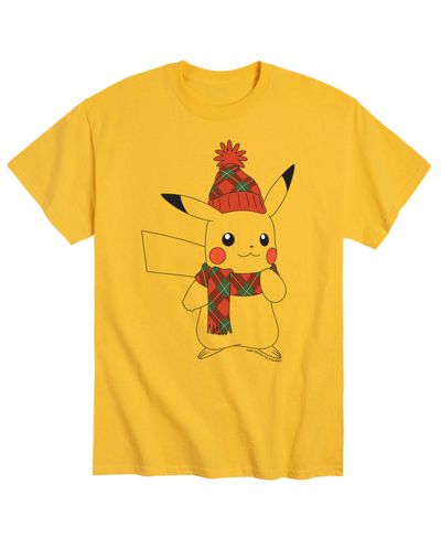 Shop Airwaves Men's Pokemon Winter Pikachu T-shirt In Yellow