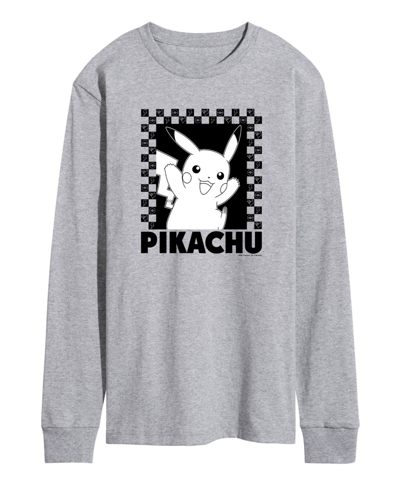Shop Airwaves Men's Pokemon Pikachu Long Sleeve T-shirt In Gray