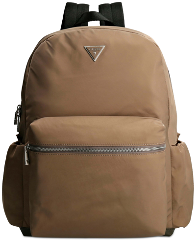 Shop Guess Certosa Water-repellent Backpack In Taupe