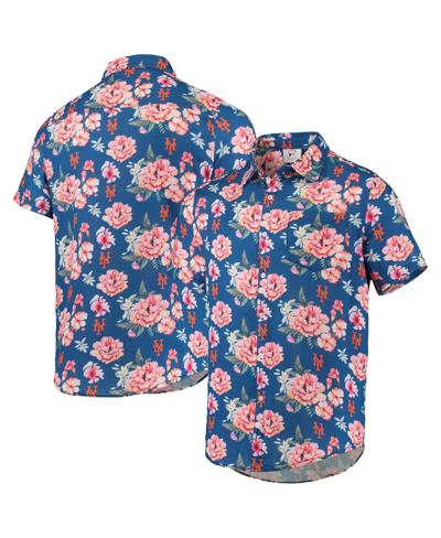 Shop Foco Men's  Royal New York Mets Floral Linen Button-up Shirt