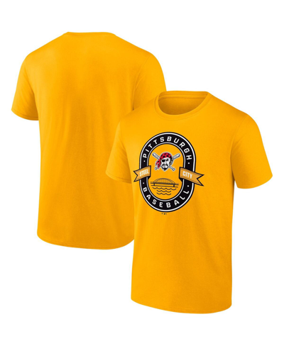 Shop Fanatics Men's  Gold Pittsburgh Pirates Iconic Glory Bound T-shirt