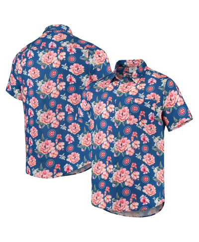 Shop Foco Men's  Royal Chicago Cubs Floral Linen Button-up Shirt
