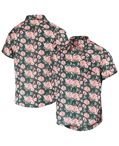 Shop Foco Men's  Green Oakland Athletics Floral Linen Button-up Shirt
