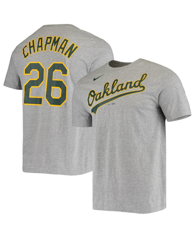 Shop Nike Men's  Matt Chapman Gray Oakland Athletics Name And Number T-shirt