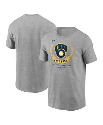 Shop Nike Men's  Heathered Gray Milwaukee Brewers True Brew Local Team T-shirt