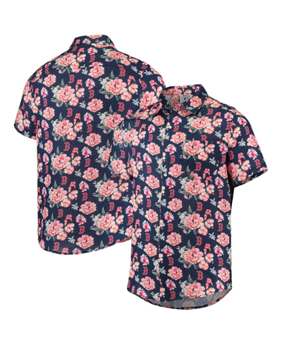 Shop Foco Men's  Navy Boston Red Sox Floral Linen Button-up Shirt