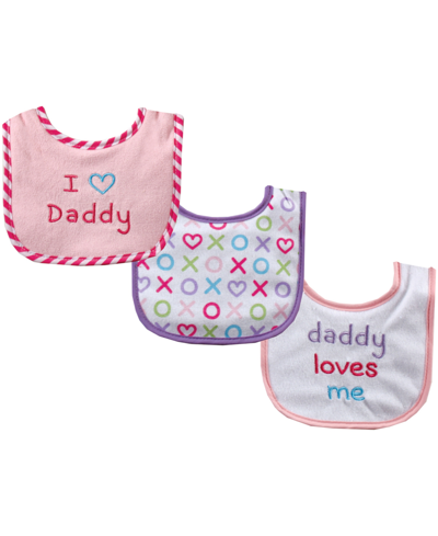 Shop Luvable Friends Baby Bibs, 3-pack, One Size In Pink Daddy