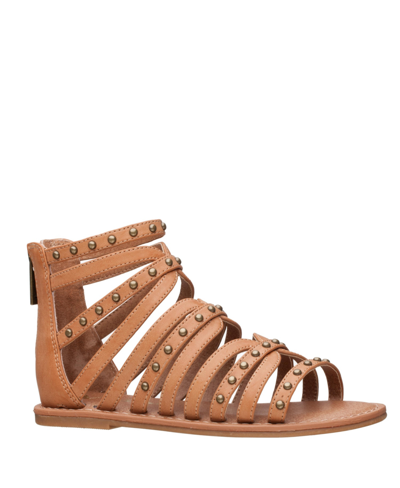 Shop Nina Big Girls Gladiator Sandals In Light Tan Smooth