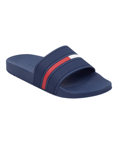 Tommy Hilfiger Redder Mens Slip On Pool Slide Sandals In Navy