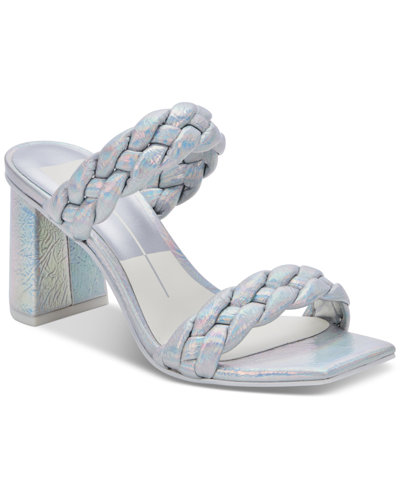 Shop Dolce Vita Women's Paily Braided Two-band City Sandals Women's Shoes In Silver Iridescent