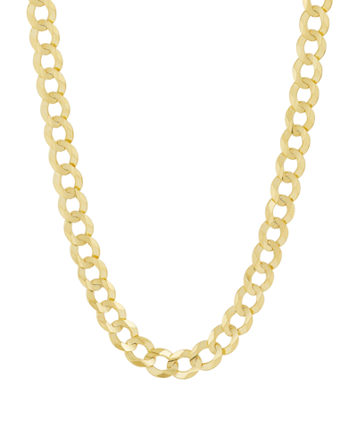 MACY'S CONCAVE CURB LINK 22" CHAIN NECKLACE IN 14K GOLD-PLATED STERLING SILVER 