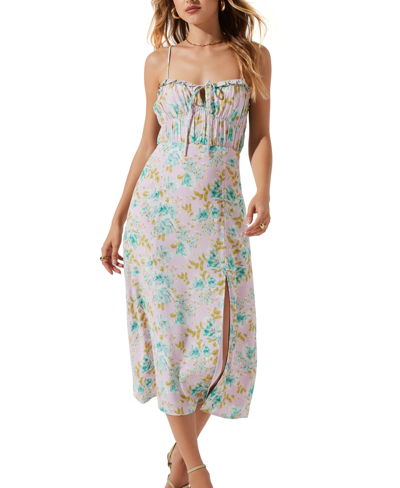 Shop Astr The Label Women's Verana Open-back Midi Dress In Pink Turquoise Floral