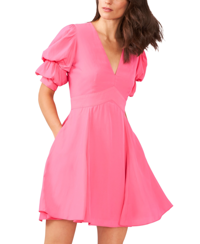 Shop 1.state Puff Sleeve Tiered Short Dress In Juneberry