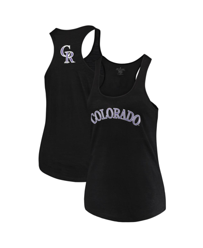 Shop Soft As A Grape Women's  Black Colorado Rockies Plus Size Swing For The Fences Racerback Tank Top