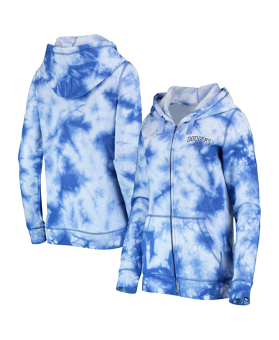 New Era Women's  Royal Los Angeles Dodgers Tie-dye Full-zip Hoodie In Royal