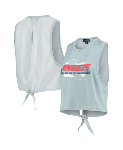 The Wild Collective Women's  Light Blue Los Angeles Angels Open Back Twist-tie Tank Top In Light Blue