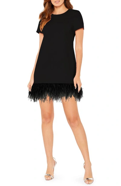 Shop Likely Marulla Feather Trim Dress In Black