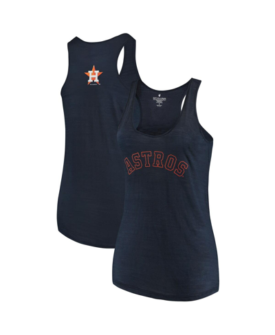 Shop Soft As A Grape Women's  Navy Houston Astros Plus Size Swing For The Fences Racerback Tank Top