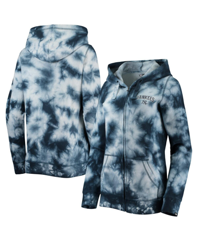 NEW ERA WOMEN'S NEW ERA NAVY NEW YORK YANKEES TIE-DYE FULL-ZIP HOODIE 