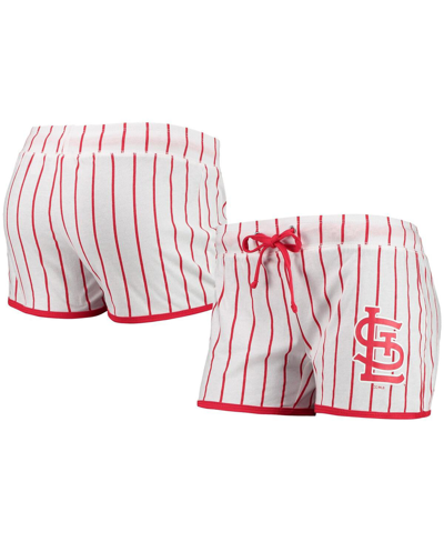 Shop Concepts Sport Women's  White St. Louis Cardinals Vigor Pinstripe Sleep Shorts