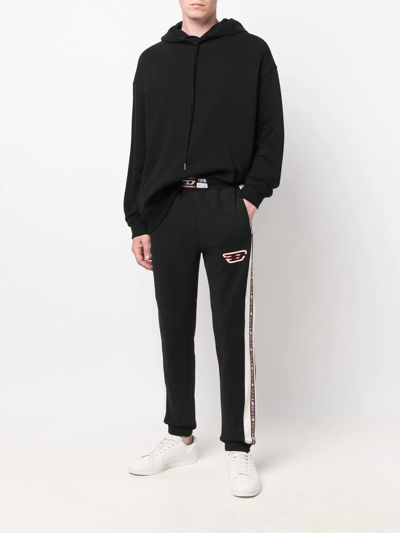 Diesel Logo-patch Performance Track Pants In Black