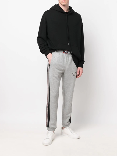 Diesel Logo-patch Performance Track Pants In Grey