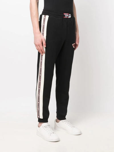 Diesel Logo-patch Performance Track Pants In Black
