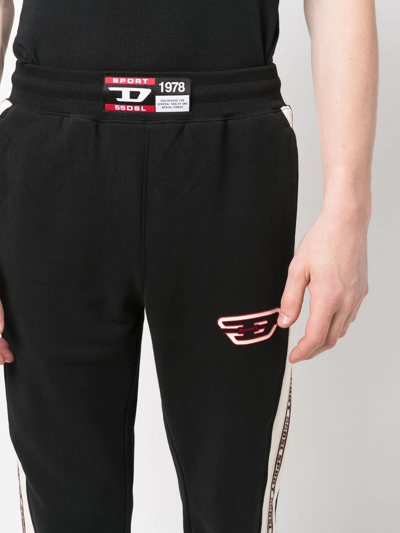 Diesel Logo-patch Performance Track Pants In Black