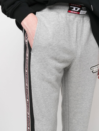 Diesel Logo-patch Performance Track Pants In Grey
