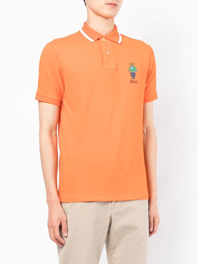 Shop Polo Ralph Lauren Polo Bear Polo Shirt In Orange
