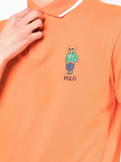 Shop Polo Ralph Lauren Polo Bear Polo Shirt In Orange
