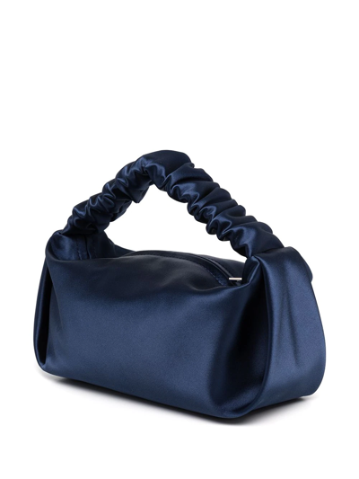 Shop Alexander Wang Scrunchie Satin Mini Bag In Blue