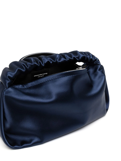 Shop Alexander Wang Scrunchie Satin Mini Bag In Blue