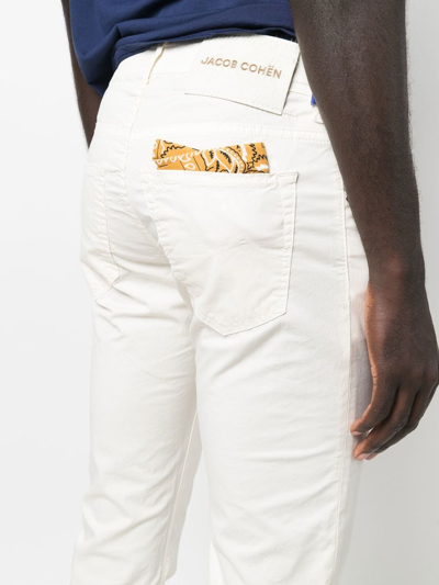 Shop Jacob Cohen Nick Straight-leg Trousers In White
