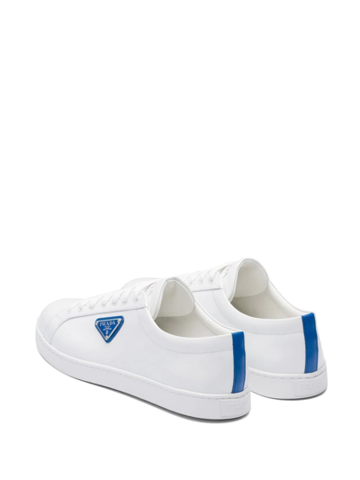 Shop Prada Logo-plaque Low-top Sneakers In White