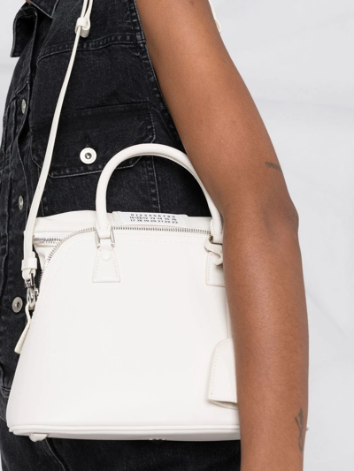 Shop Maison Margiela Mini 5ac Classique Top-handle Bag In White