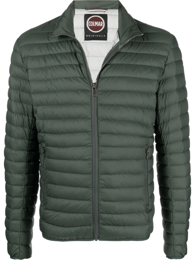 Shop Colmar Logo Quilted Jacket In Green