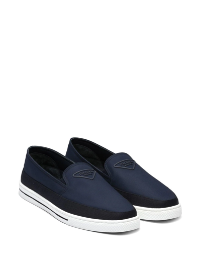 Shop Prada Slip-on Sneakers In Blue