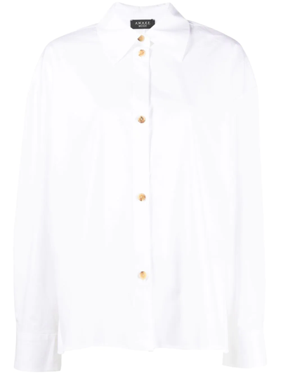 Shop A.w.a.k.e. Open-back Long-sleeve Shirt In White