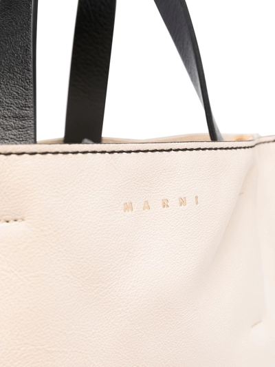 Shop Marni Museuo Colour-block Tote Bag In Neutrals