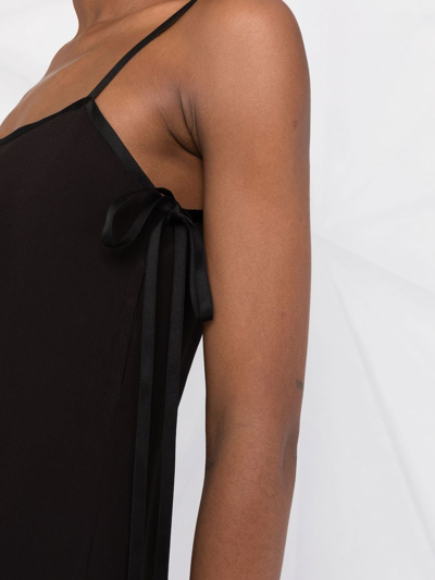 Shop Saint Laurent Square-neck Sleeveless Dress In Schwarz