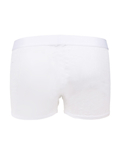 Shop Balmain Boxer Logo Band Shorts In Bianco