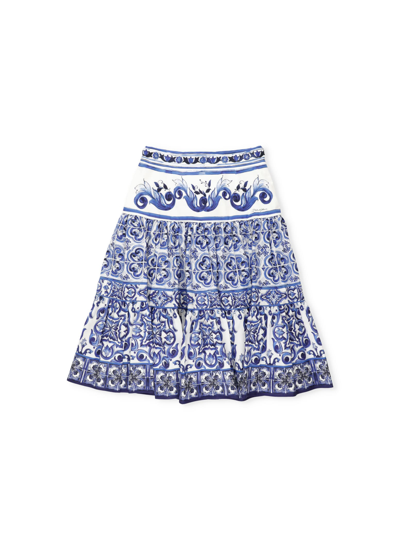 Shop Dolce & Gabbana Majolica Skirt In Tris Maioliche F.bco