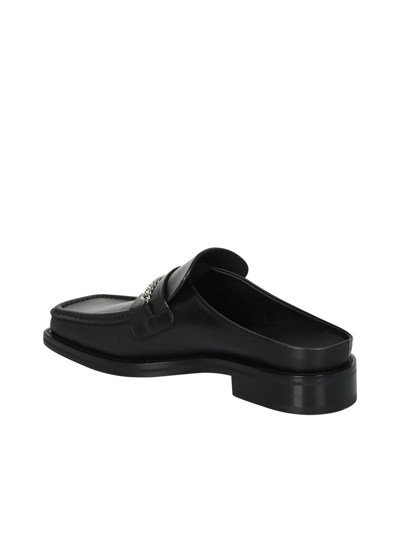 Shop Martine Rose Chain-embellished Slip-on Loafers In Black