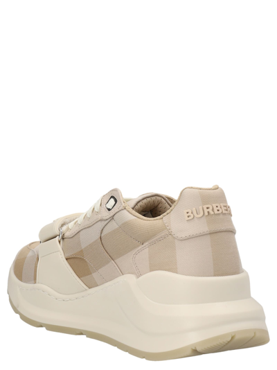 Shop Burberry Ramsey Sneakers In Beige